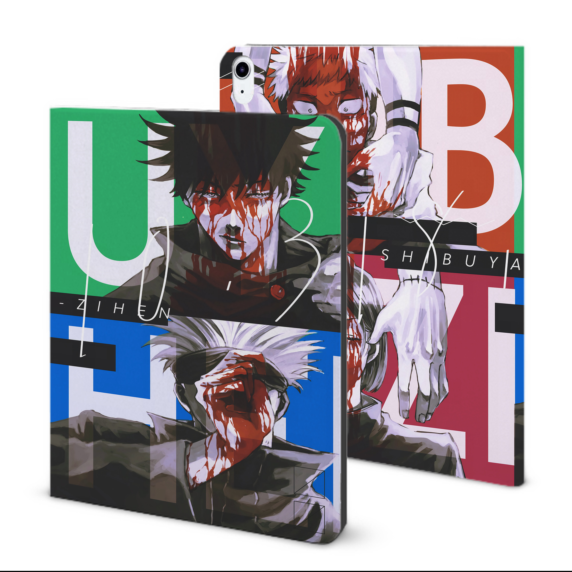 （画像用） 呪術廻戦 Jujutsu Kaisen IPad ケース ブック型 PUレザー TPU 耐衝撃 軽量 薄型 ペン収納なし 全面保護 IPad 各モデル対応